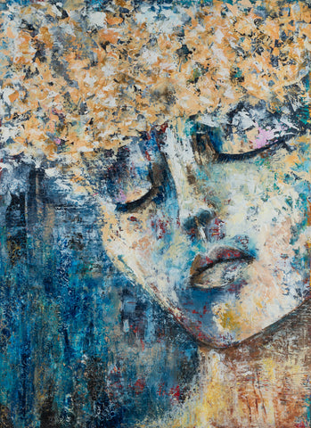 Olíumálverk andlit eftirprent